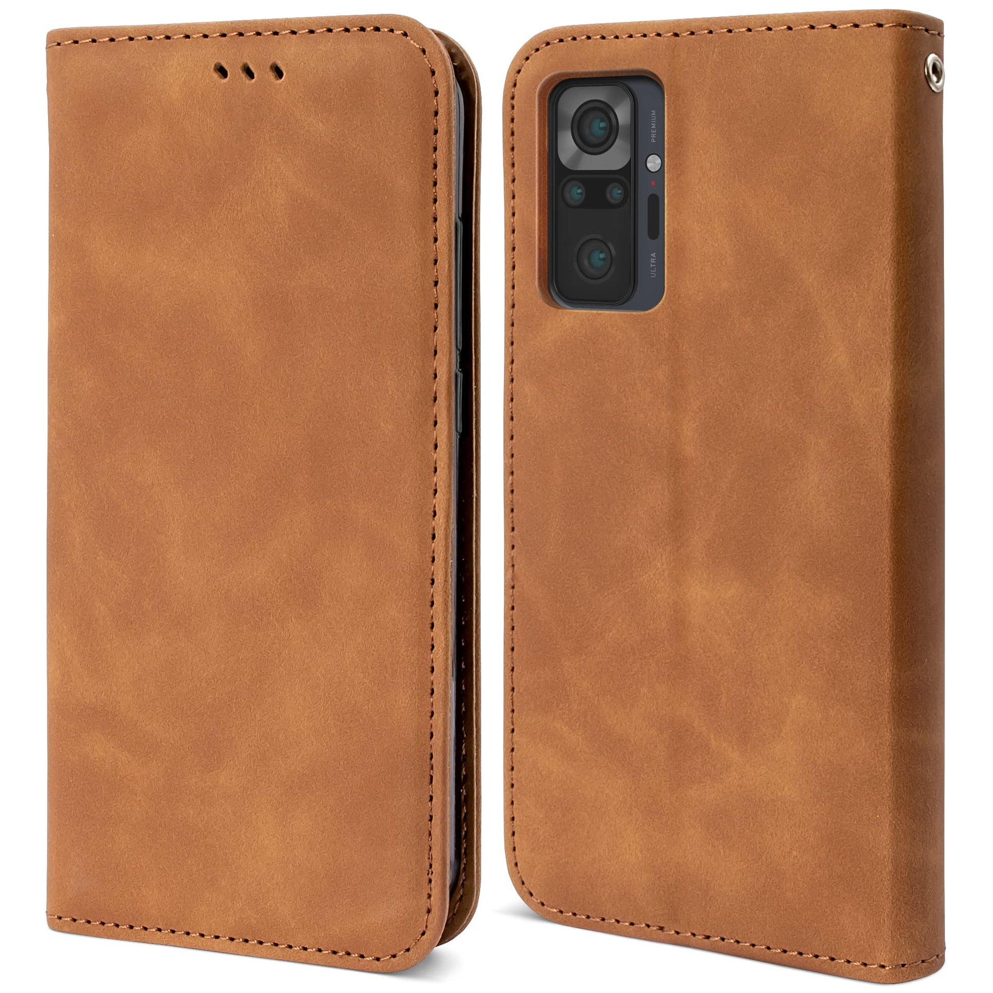 Moozy Retro preklopna torbica za Xiaomi Redmi Note 10 Pro rjava