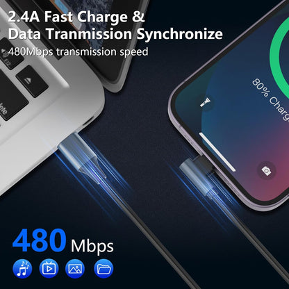90° spiralni Lightning kabel za iPhone MFi CarPlay – kutni USB kabel