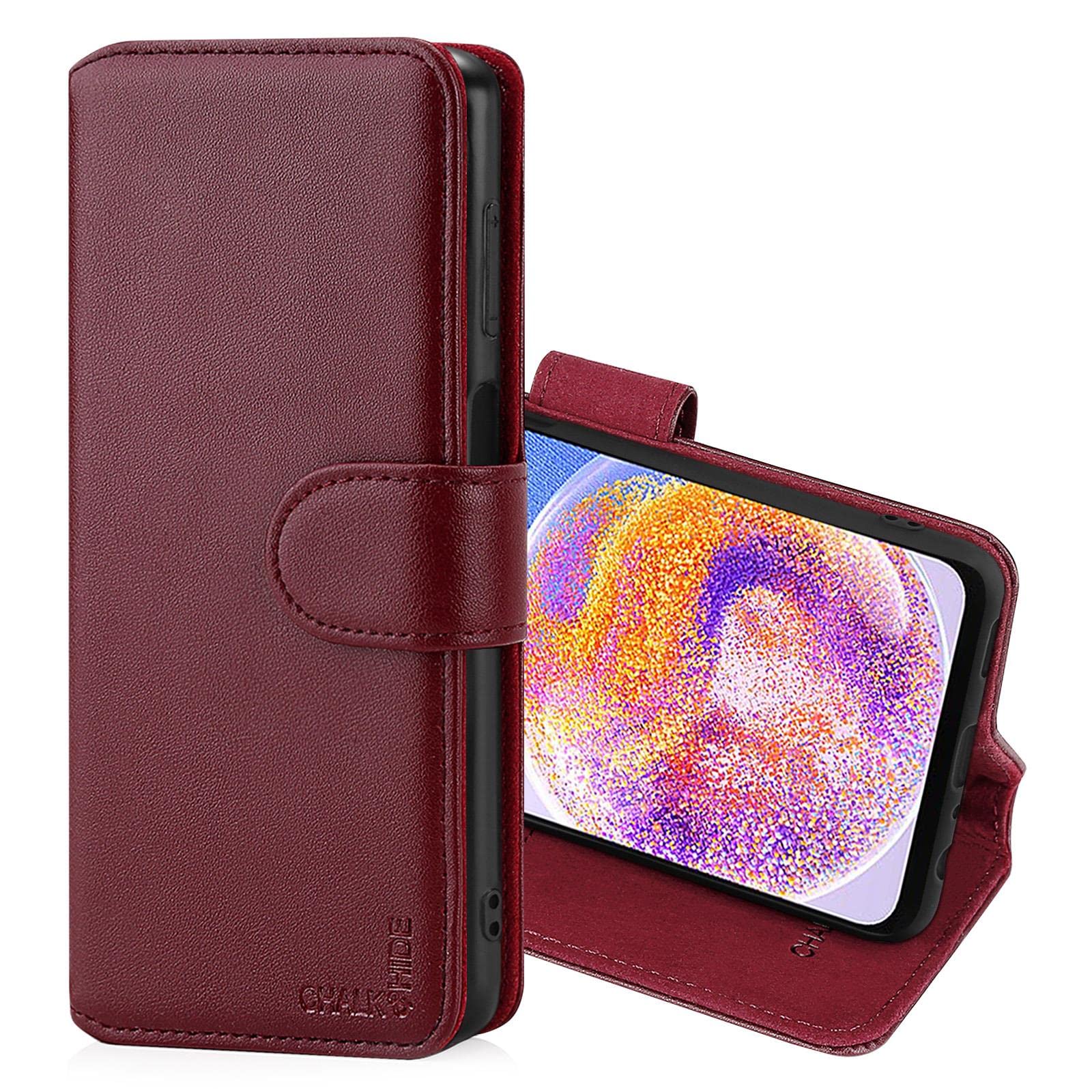 Usnjena preklopna torbica za Samsung Galaxy A23 5G / M23 5G bordo
