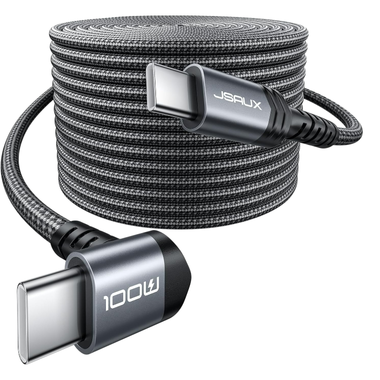 Ukrivljen kabel 60W USB C V USB C, 3m – JSAUX