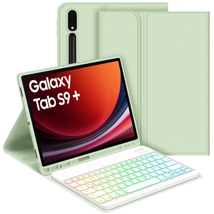 Ovitek s tipkovnico za Samsung Galaxy Tab S9+ 12.4 Inch 2023 – GOOJODOQ – Zelena