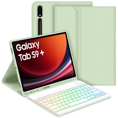 Ovitek s tipkovnico za Samsung Galaxy Tab S9+ 12.4 Inch 2023 – GOOJODOQ – Zelena