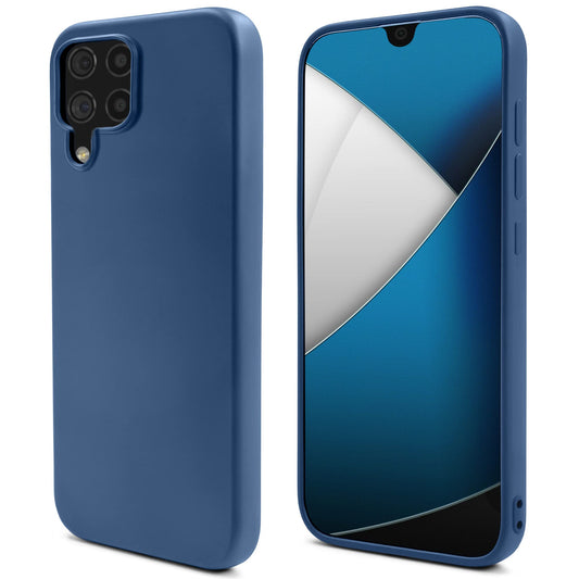 Silikonski ovitek Moozy za Samsung Galaxy A22 4G temno modra