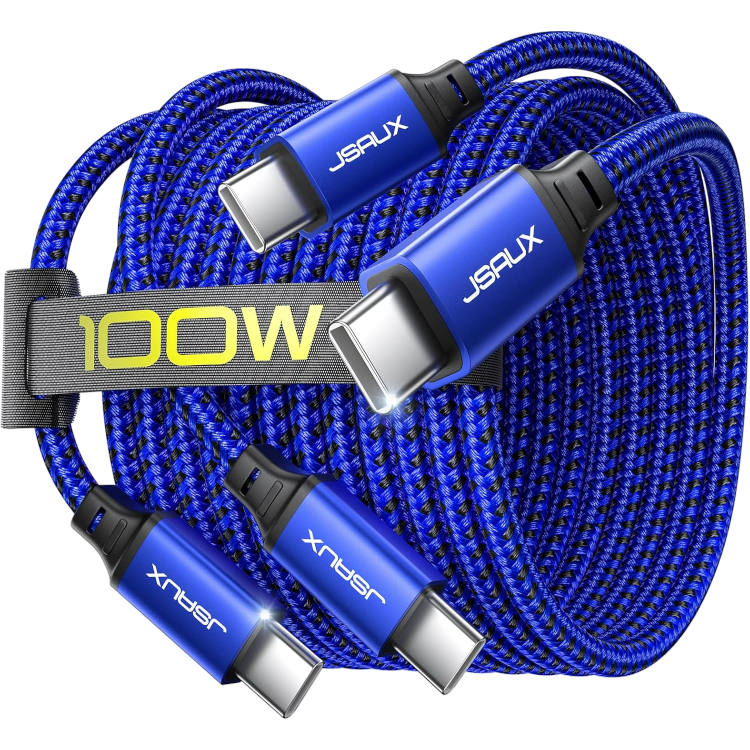 Kabel USB C v USB C 2m, 100W – JSAUX – Modra