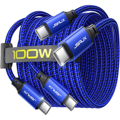 Kabel USB C v USB C 2m, 100W – JSAUX – Modra