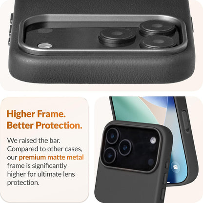 LONLI genuine European leather case Vele for iPhone 17 Pro - black