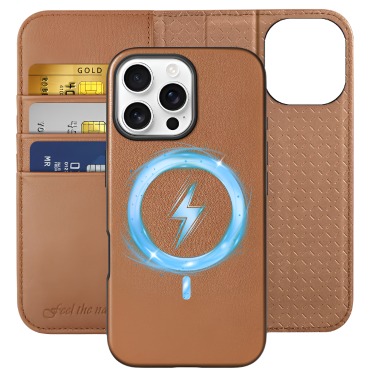 Odstranljiva torbica za telefon "SHIELDON" iPhone 16 Pro Max – Rjava