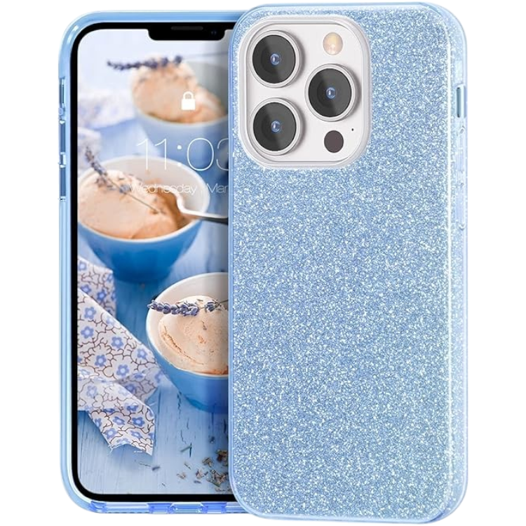 Ovitek "MATEPROX Glitter" za iPhone 13 Pro Max, modra