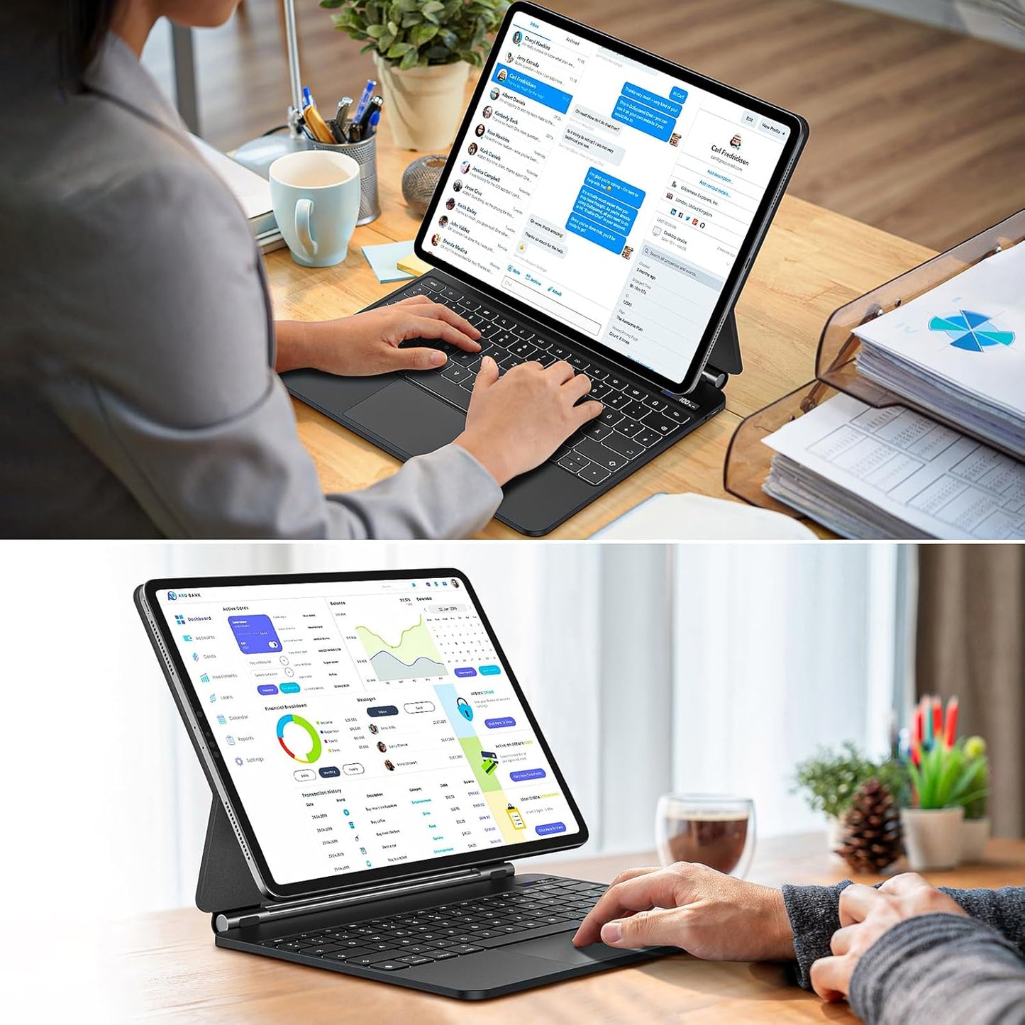 Ovitek z osvetljeno tipkovnico za iPad Air 6. gen.2024 M2 13 "/iPad Pro  12,9"