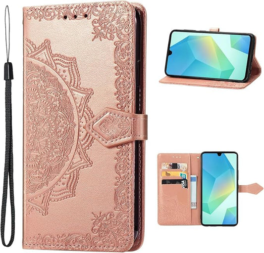 Preklopna torbica Mandala za Samsung Galaxy A16 4G/5G - roza: Mandala preklopna torbica Samsung Galaxy A16 4G/5G roza