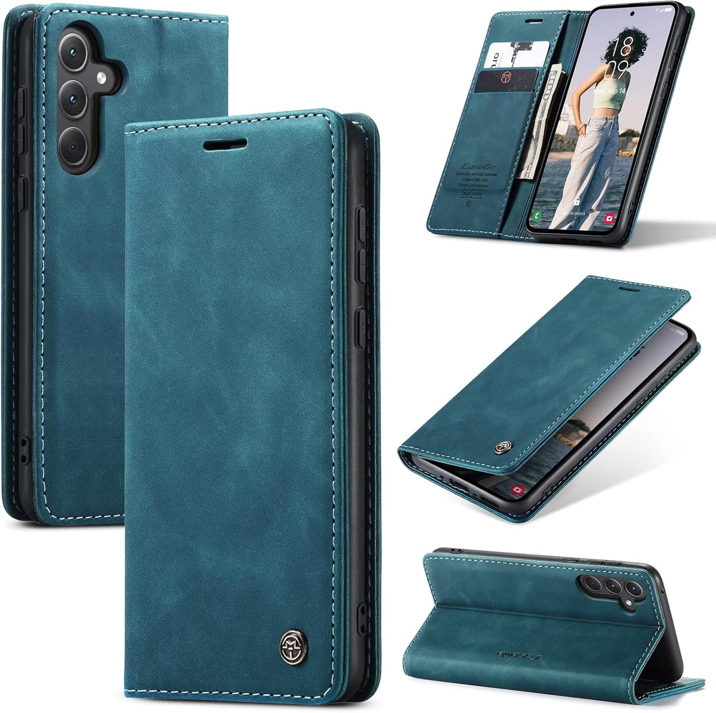 Preklopna torbica BigCousin za Samsung Galaxy A73 – temno zelena