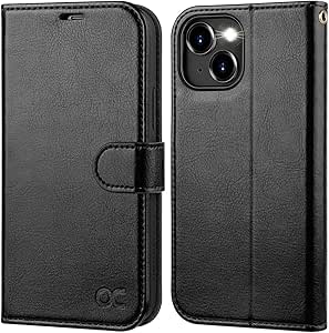 OCASE Flip Case for iPhone 15, Black