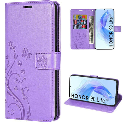 Preklopna torbica "Butterfly" za Honor 90 Lite, vijolična – Infostyle