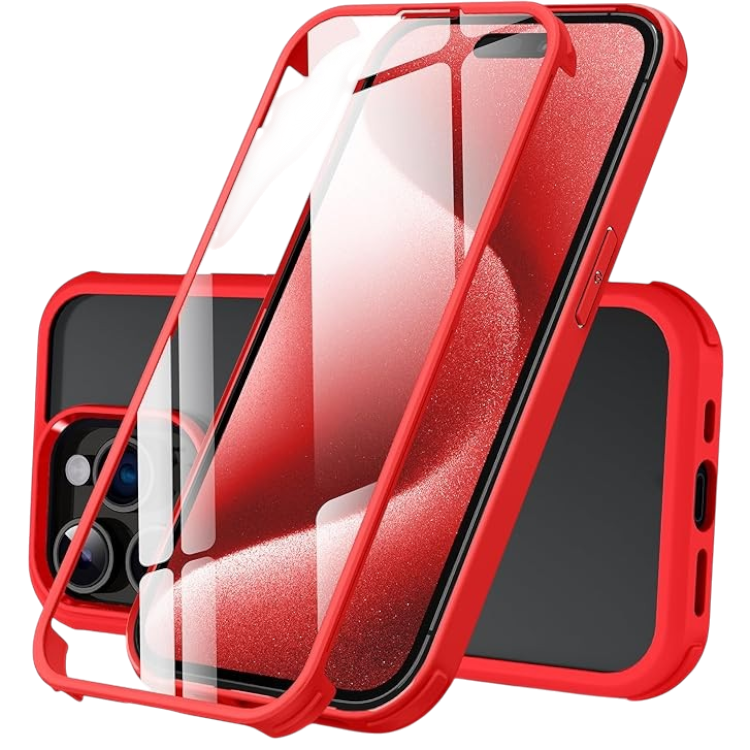 Ovitek "360" za iPhone 15 Pro, rdeča – DOSNTO