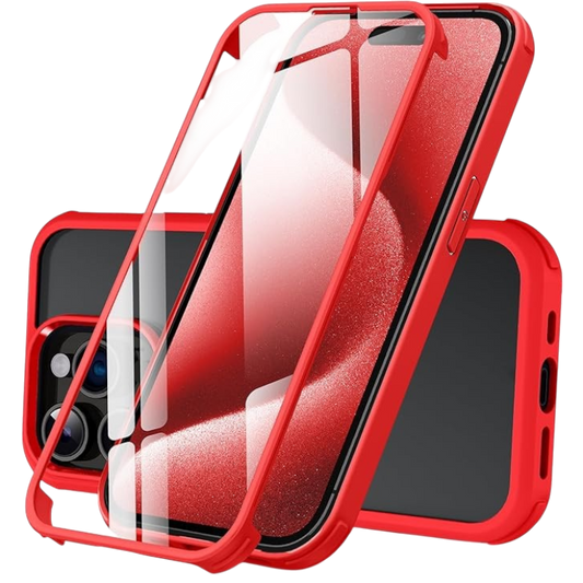 Ovitek "360" za iPhone 15 Pro, rdeča – DOSNTO