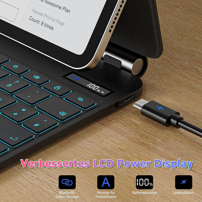 Ovitek z osvetljeno tipkovnico za iPad Air 6. gen.2024 M2 13 "/iPad Pro  12,9"