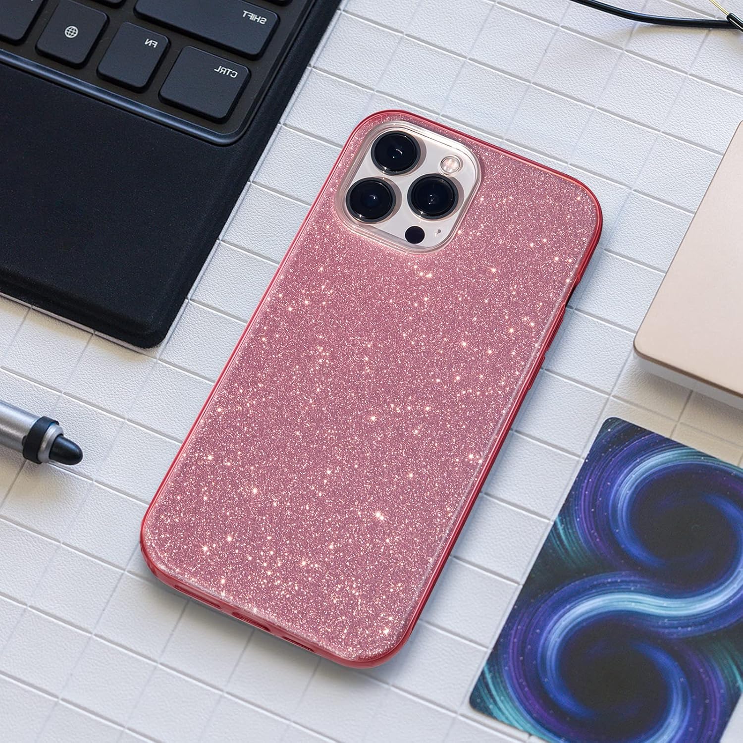 Ovitek za telefon ''Glitter'' iPhone 13 Pro Max, roza – MATEPROX