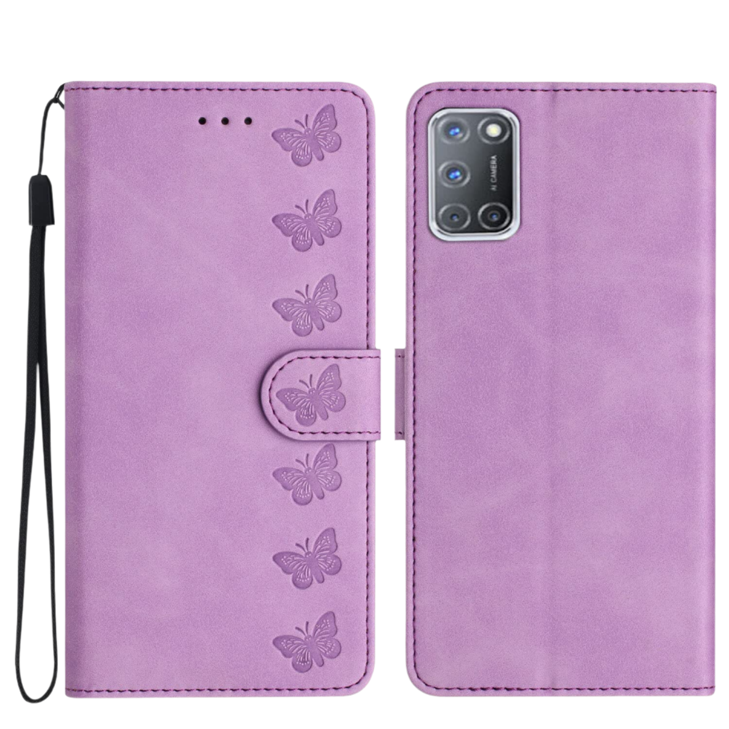 Preklopna torbica "Motiko Butterfly" Oppo A52/A72/A92 – Infostyle – Vijolična