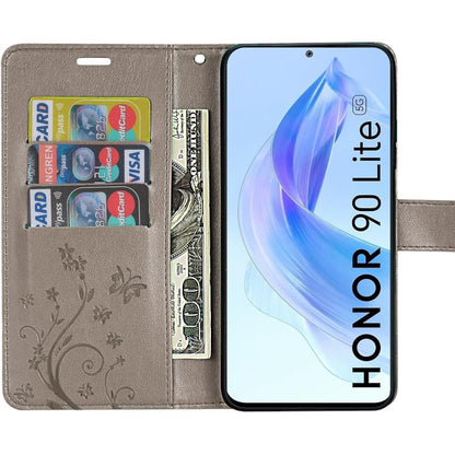 Preklopna torbica "Butterfly" za Honor 90 Lite, siva – Infostyle