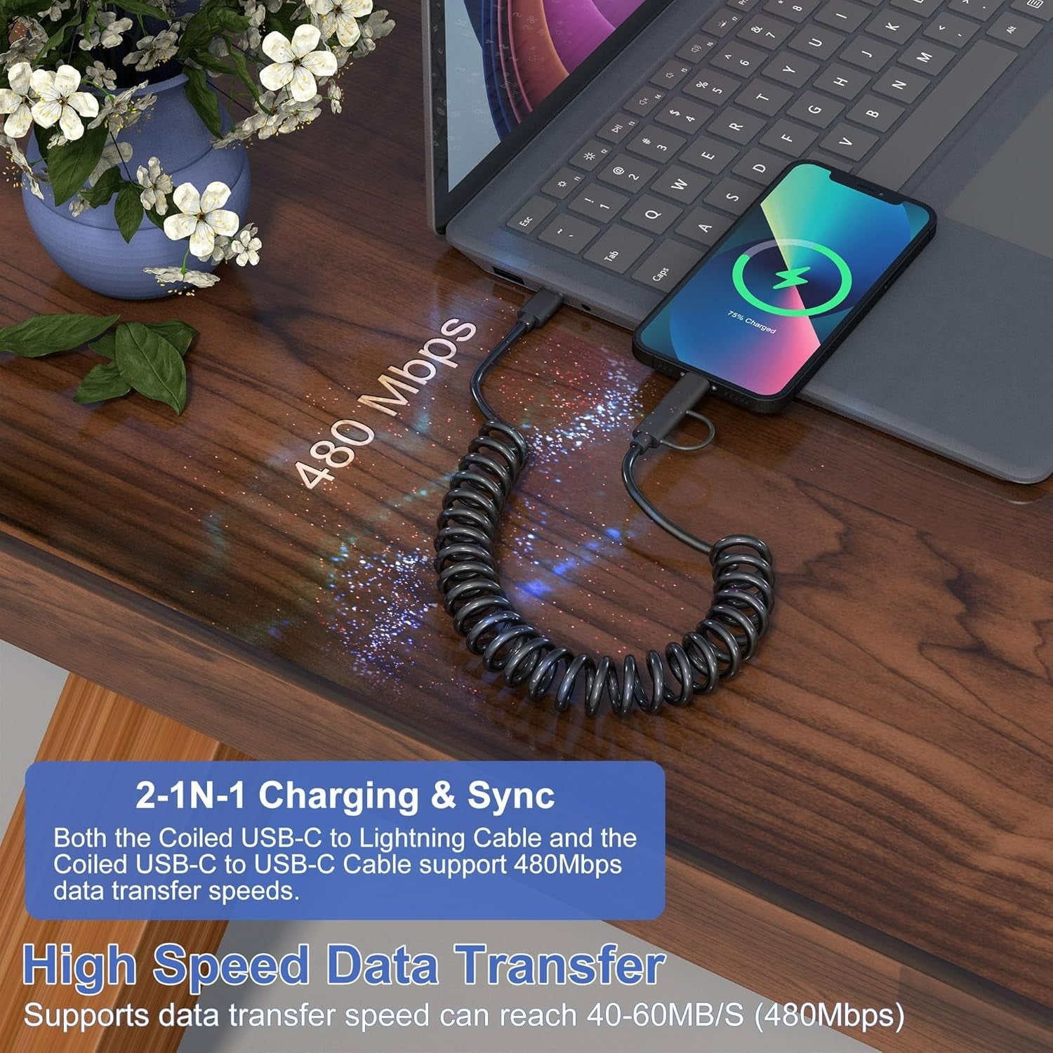 Kabel ''2v1'' USB C v USB C + Lightning – AICase
