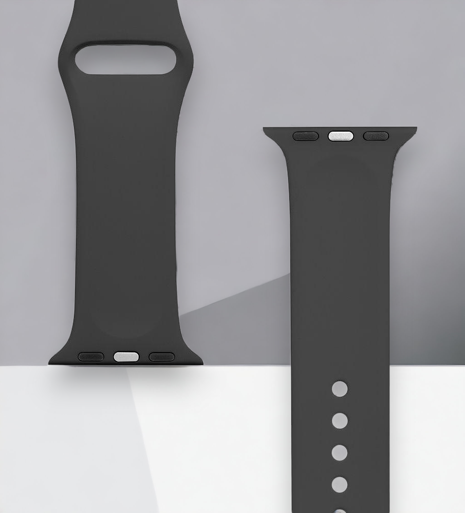 Silikonski pašček Tactical za Apple Watch 1, 2, 3, 4, 5, 6, 7, 8, SE 38, 40 in 41mm - Črna