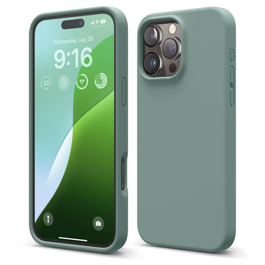Elago tekoči silikonski ovitek za iPhone 16 Pro Max polnočno zelen