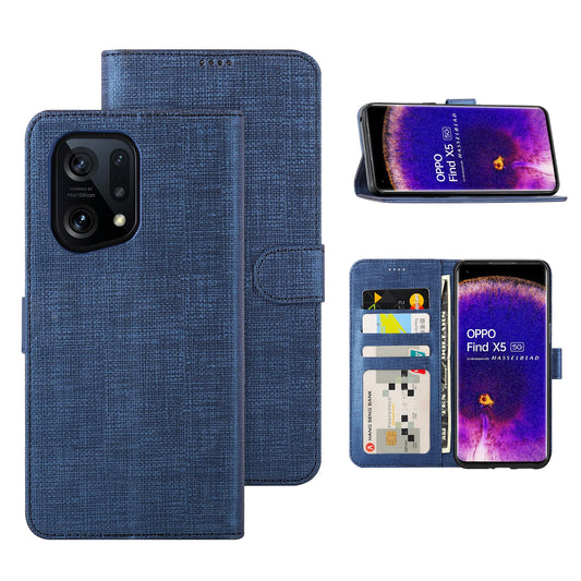 Foluu preklopna torbica za OPPO Find X5 modra