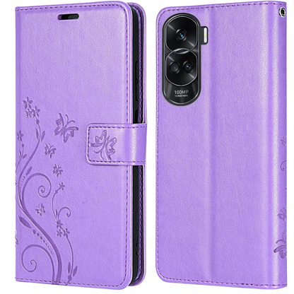Preklopna torbica "Butterfly" za Honor 90 Lite, vijolična – Infostyle – Vijolična / TPU silikon