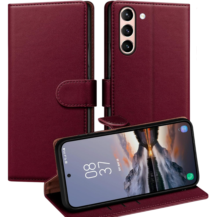 Preklopna torbica "RingPi" za Samsung Galaxy S20 – Rdeča / TPU silikon + PU usnje