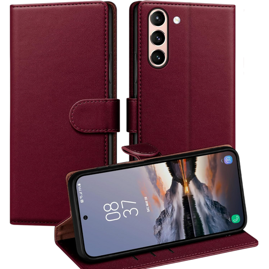 Preklopna torbica "RingPi" za Samsung Galaxy S20 – Rdeča / TPU silikon + PU usnje