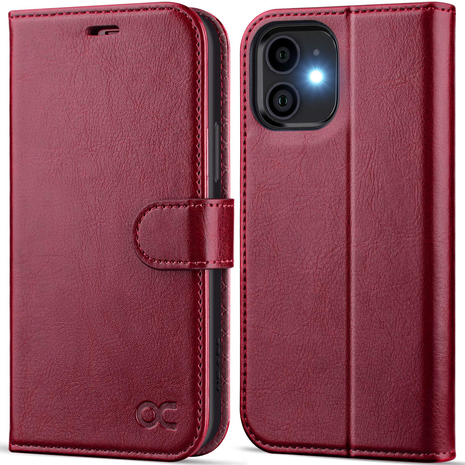 OCASE preklopna torbica za iPhone 12 / 12 Pro bordo rdeèa