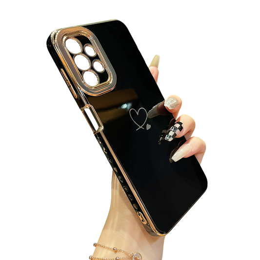 Ovitek za telefon ''Gold heart'' za Samsung Galaxy A32 5G – Infostyle – Črna / TPU silikon