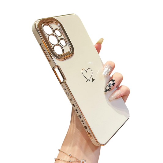 Ovitek za telefon ''Gold heart'' za Samsung Galaxy A32 5G – Infostyle – Bela / TPU silikon