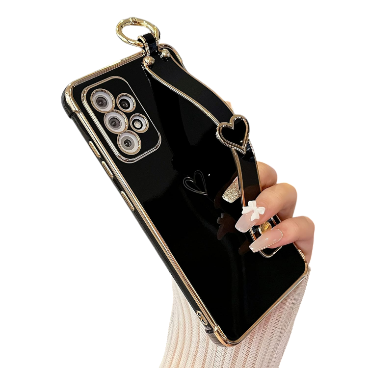 Ovitek za telefon z držalom ''Gold Heart'' za Samsung Galaxy A52/A52s 5G – Infostyle – Črna