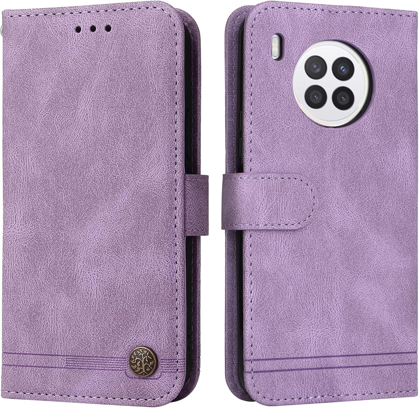 BAILI Flip Cover for Huawei Nova 8i – Purple