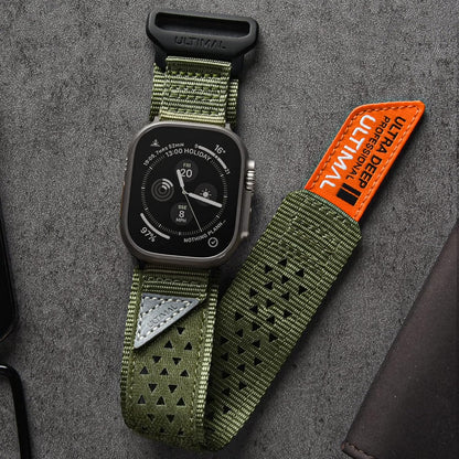 ULTIMAL najlonski pašček za Apple Watch 49/46/45/44 mm – vojaško zelena
