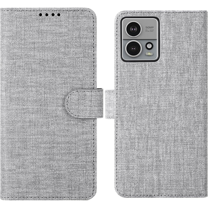 Preklopna torbica "Foluu" za Motorola Edge 30 Fusion, siva – Siva