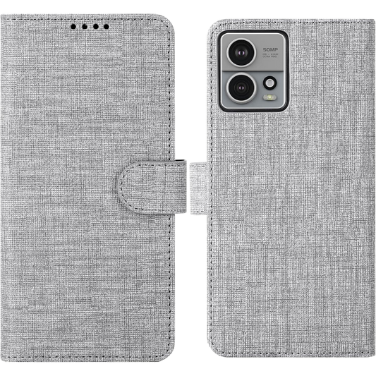 Preklopna torbica "Foluu" za Motorola Edge 30 Fusion, siva – Siva
