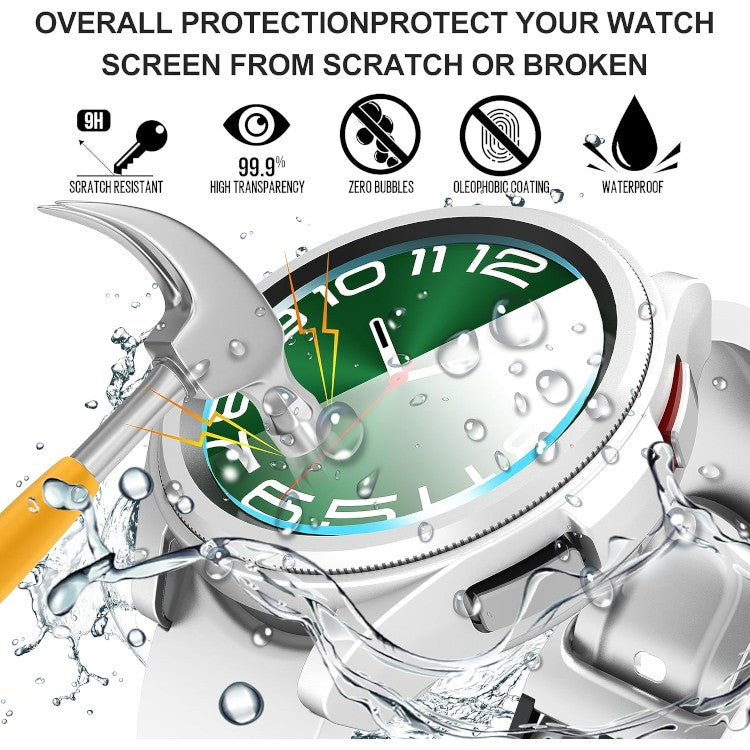 Ovitek + steklo za Samsung Galaxy Watch 6 Classic 47 mm srebrna – Infostyle