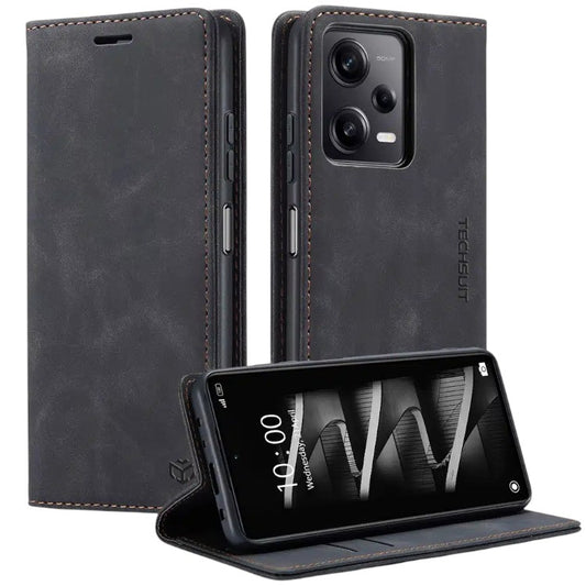 Preklopna torbica za telefon Xiaomi 14, črna – Techsuit – Črna