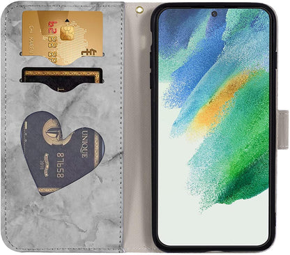 Preklopna torbica za Samsung Galaxy S20 siva | Motiv srca in cvetlični vzorec