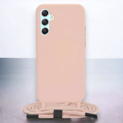 Silikonski ovitek "Crossbody Lanyard" za Samsung Galaxy A54 - Roza – Techsuit – Svetlo roza / TPU silikon