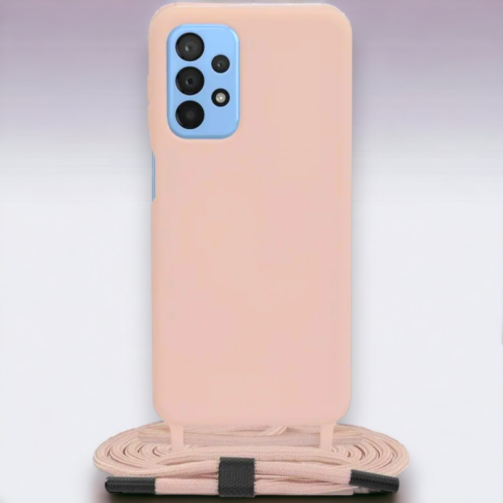 Silikonski ovitek "Crossbody Lanyard" za Samsung Galaxy A23 4G/5G - Roza – Techsuit – Svetlo roza / TPU silikon