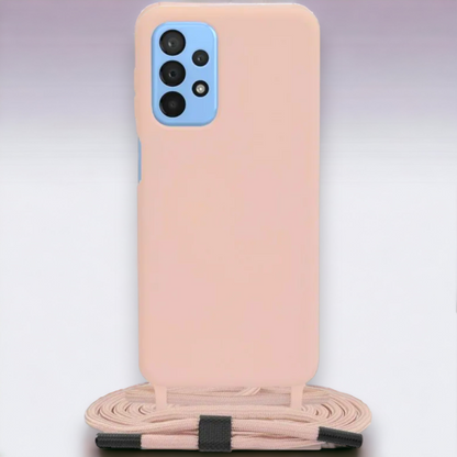 Silikonski ovitek "Crossbody Lanyard" za Samsung Galaxy A23 4G/5G - Roza – Techsuit – Svetlo roza / TPU silikon
