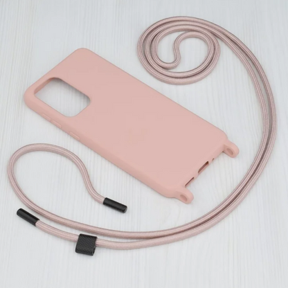 Silikonski ovitek "Crossbody Lanyard" za Samsung Galaxy A23 4G/5G - Roza – Techsuit