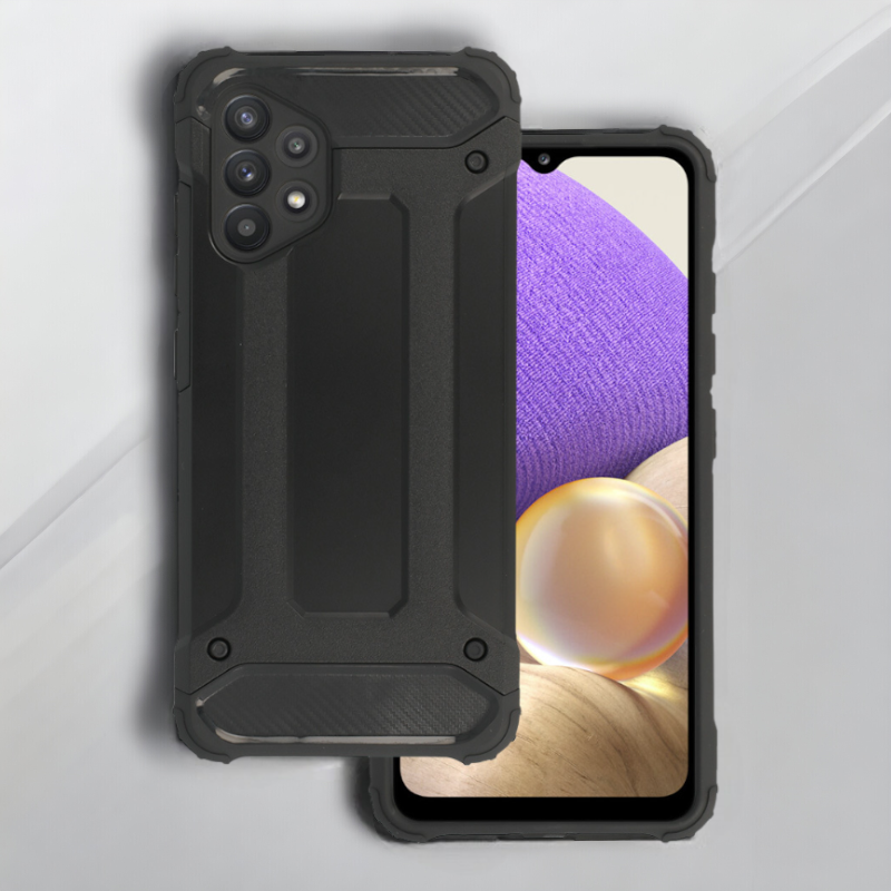 Silikonski ovitek "armor carbon" za Samsung Galaxy A32 4G - Črna – Infostyle – Črna / PC + TPU silikon