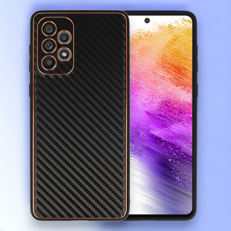 Ovitek "Leather Carbon" za Samsung Galaxy A73 5G – Tel Protect – Črna / PU usnje + PC