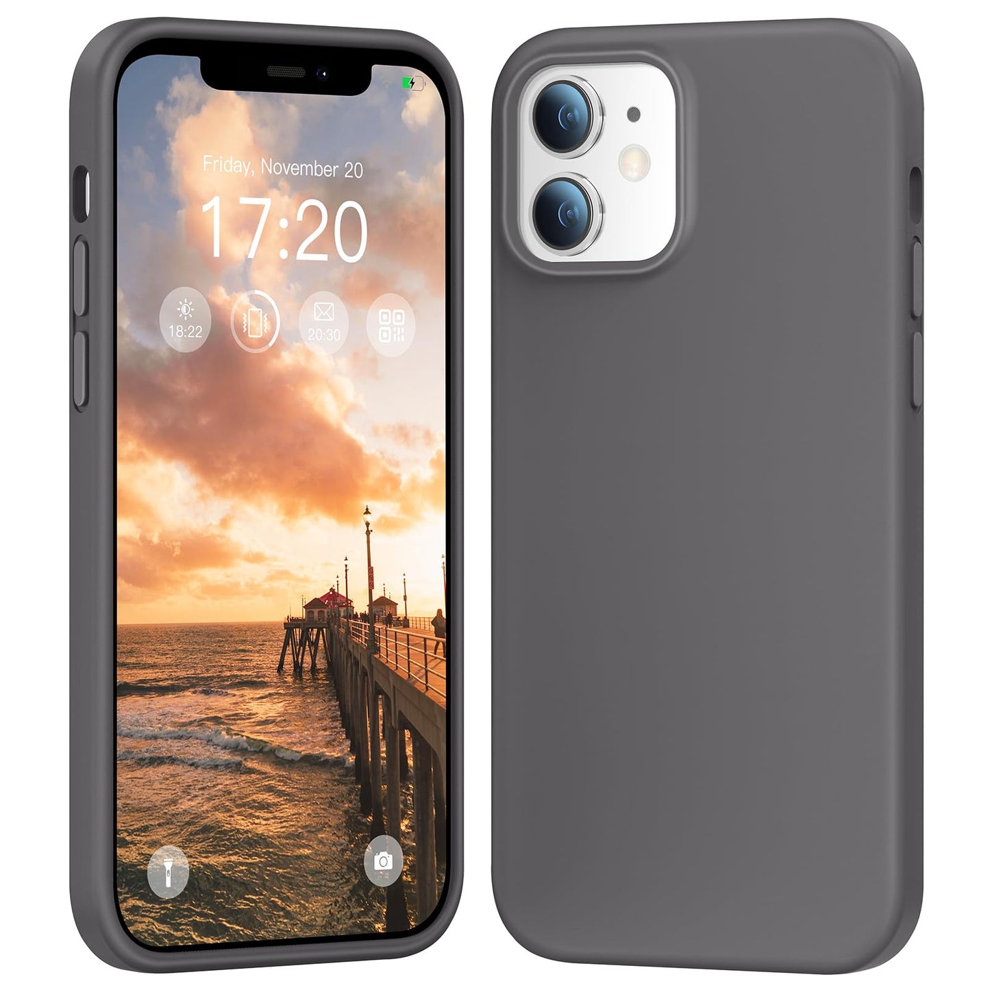 PuyaTeya silikonski ovitek za iPhone 12 12 Pro siva