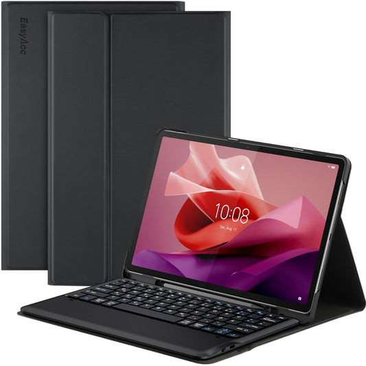 Ovitek s tipkovnico EasyAcc za Lenovo Tab P12 12.7 2023 – Bluetooth QWERTZ magnetna tipkovnica, črna