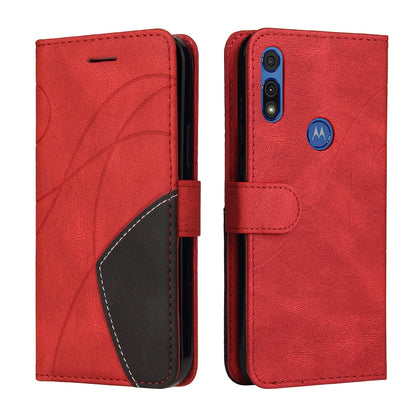 Preklopna torbica za Motorola Moto E 2020 iz umetnega usnja – rdeča